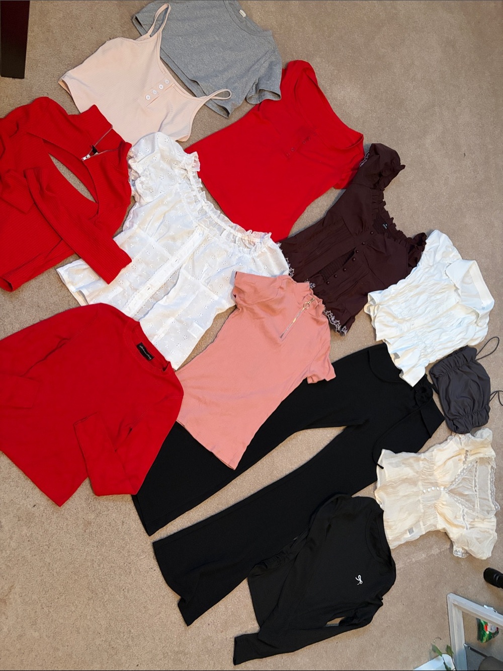 Stitches Mixed Color Camisole & Tops Lot - Red, Pink, White, Black, Gray, Brown